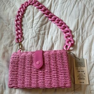 A New Day Pink Straw Bag NWT